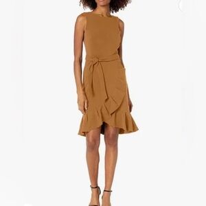 Calvin Klein Tan Ruffle Mini Dress